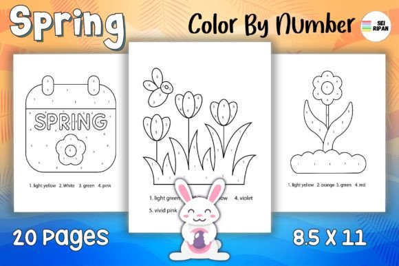 Spring Color by Number Page for Kids 01: A Fresh Design Asset