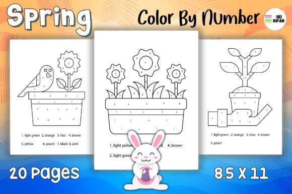 Spring Color by Number Page for Kids 02: A Creative Tool for Learning and Fun